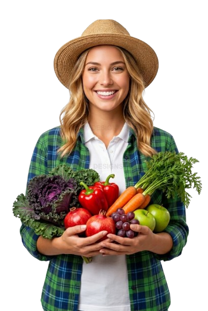 Agricultor con vegetales